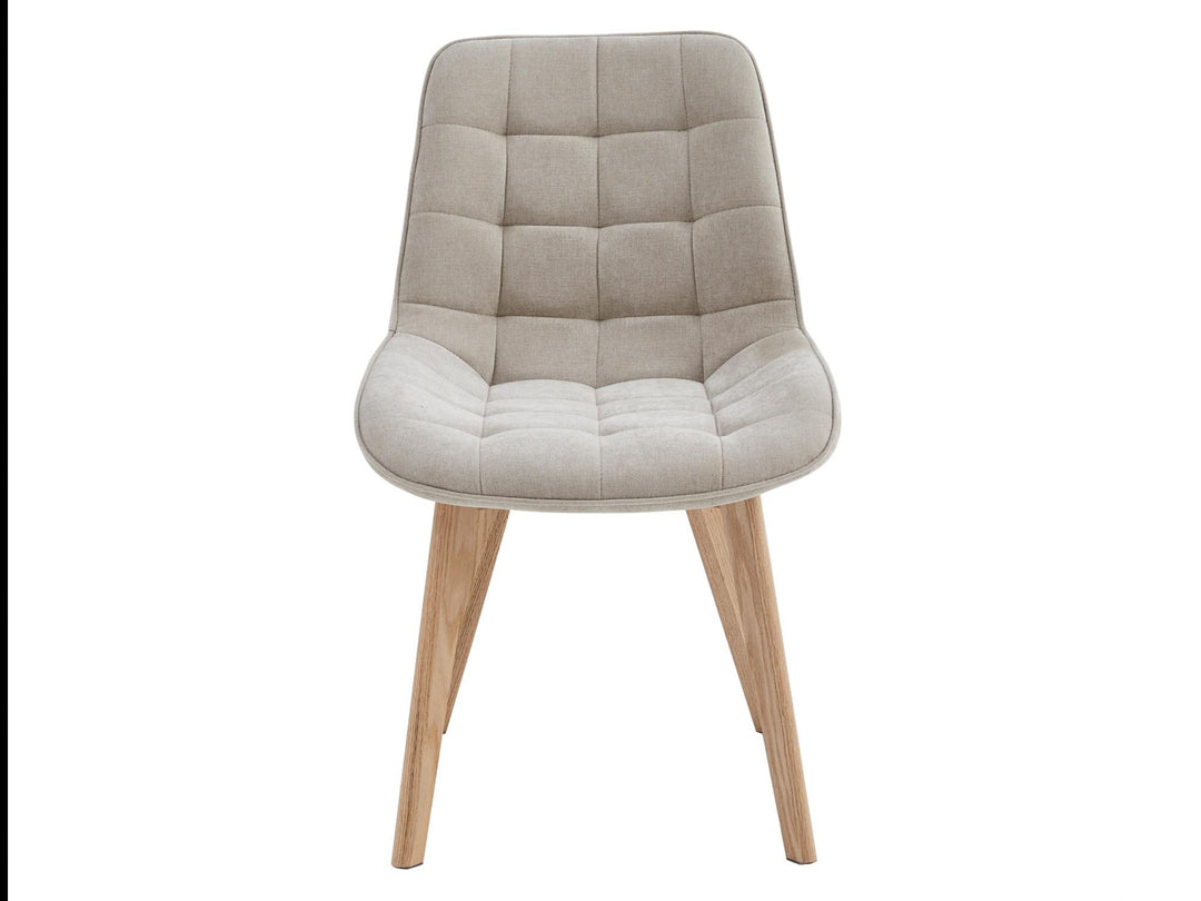 Moonbi Dining Chair - Beige + Natural - Set Of 2