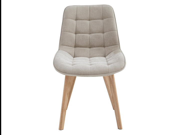 Moonbi Dining Chair - Beige + Natural - Set Of 2