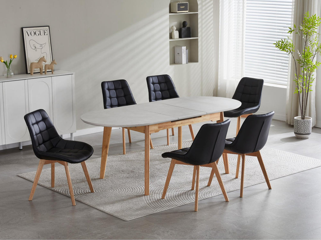 Moonbi Dining Chair - Black + Natural - Set Of 2