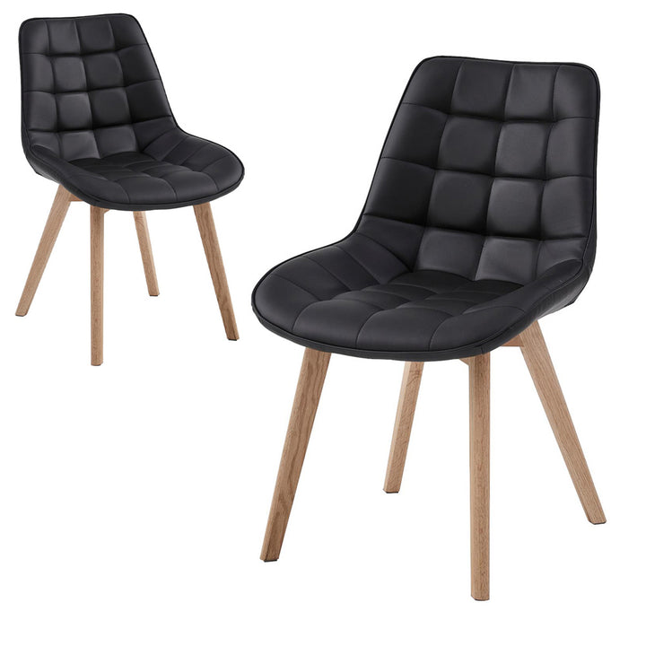 Moonbi Dining Chair - Black + Natural - Set Of 2