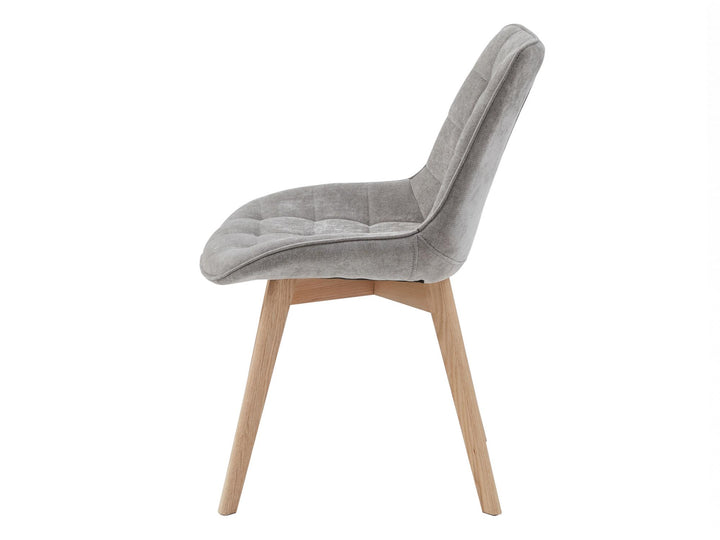 Moonbi Dining Chair - Light Grey + Natural - Set Of 2