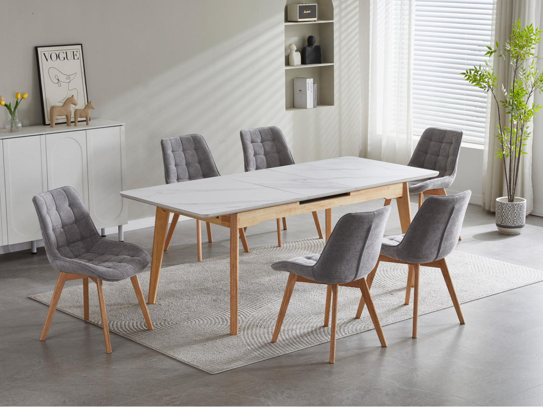 Moonbi Dining Chair - Light Grey + Natural - Set Of 2