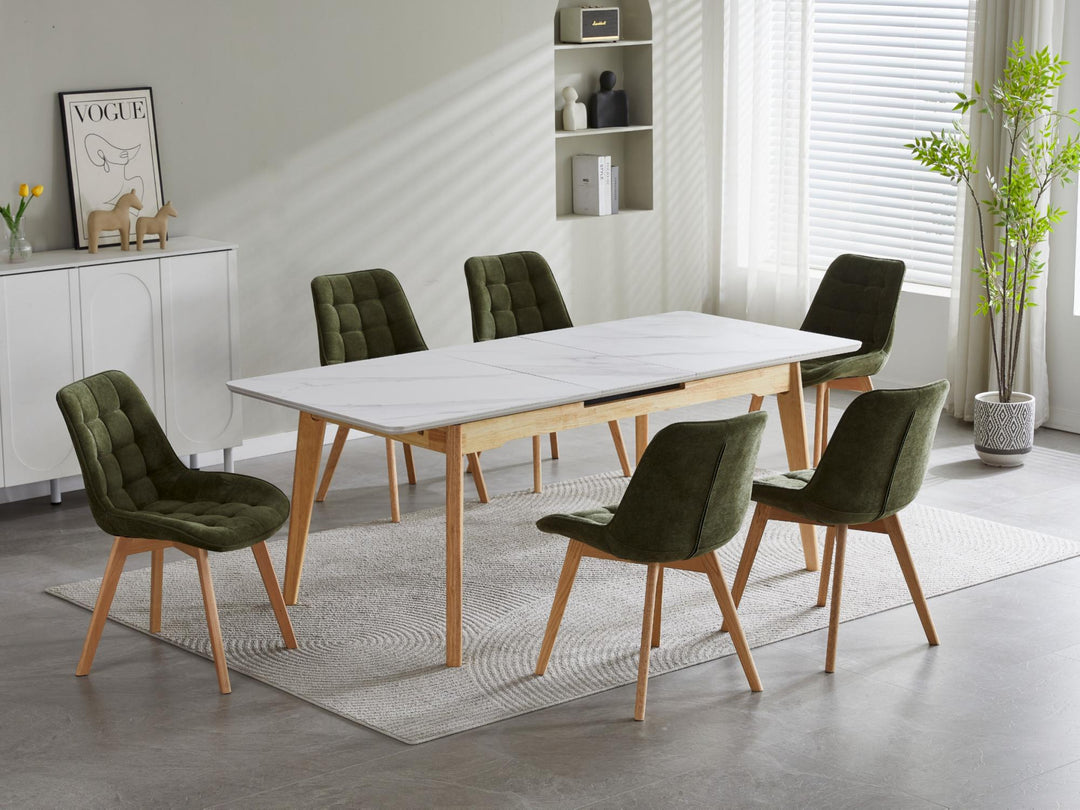 Moonbi Dining Chair - Olive + Natural - Set Of 2