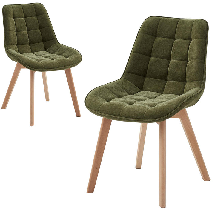 Moonbi Dining Chair - Olive + Natural - Set Of 2