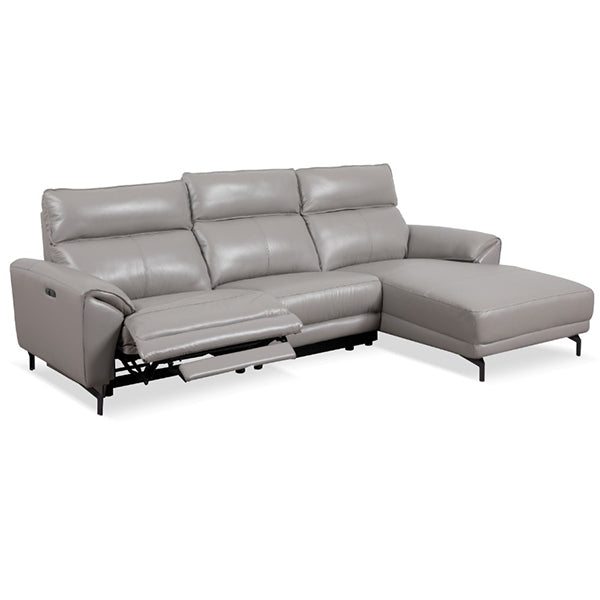 Moree 2 Seater Leather Electric Sofa with RHF Chaise