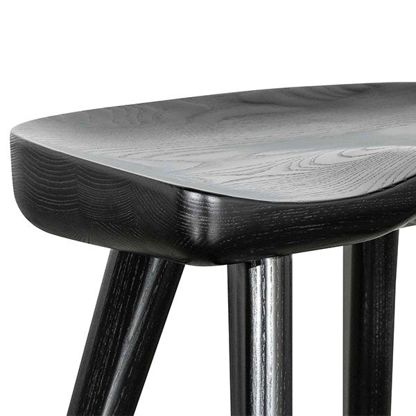 Set of 2 - Moxie 45cm Wooden Lowstool - Black