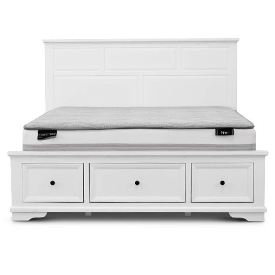 Vienna White Timber King Storage Bed