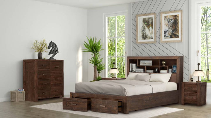 Myall Forest Solid Timber Walnut Bed - Queen