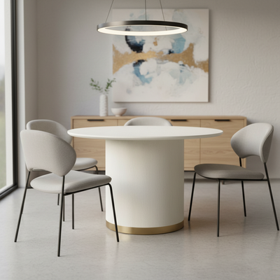 Nadine 120cm Round Dining Table - Ivory