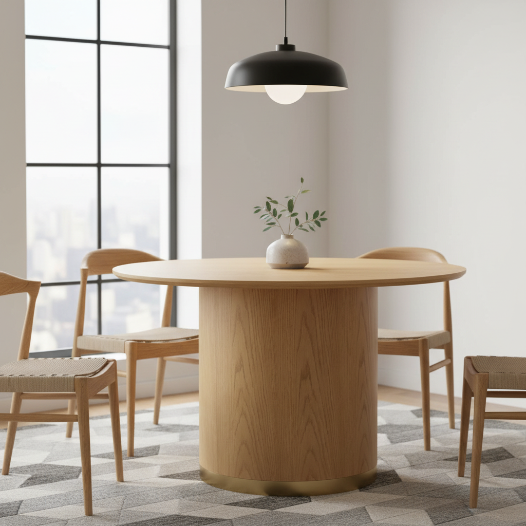 Nadine 120cm Round Dining Table - Oak