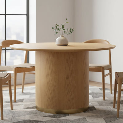 Nadine 120cm Round Dining Table - Oak