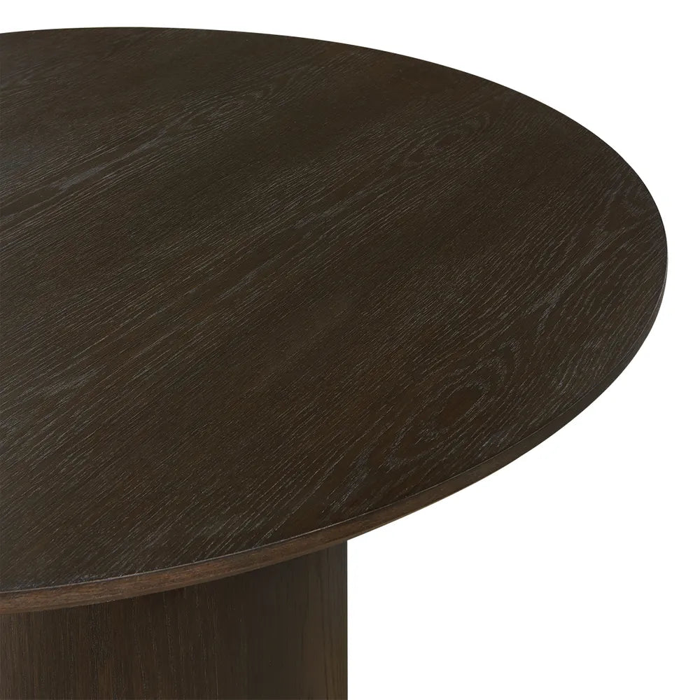 Nadine 120cm Round Dining Table - Smoked Oak