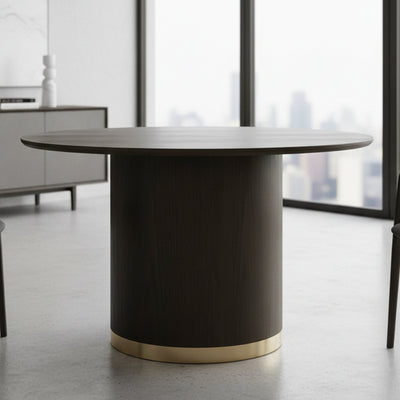 Nadine 120cm Round Dining Table - Smoked Oak