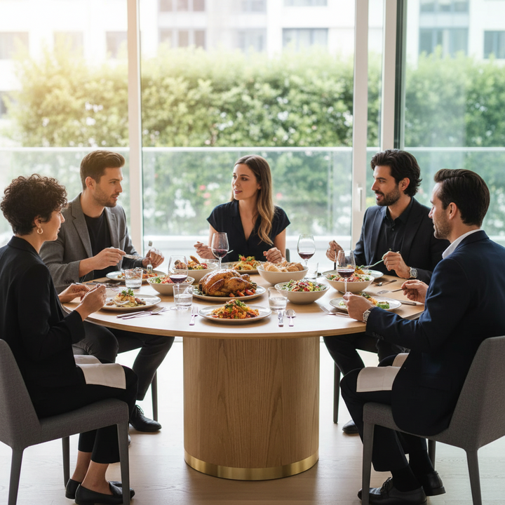 Nadine 150cm Round Dining Table - Oak