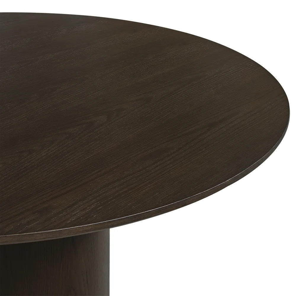 Nadine 150cm Round Dining Table - Smoked Oak