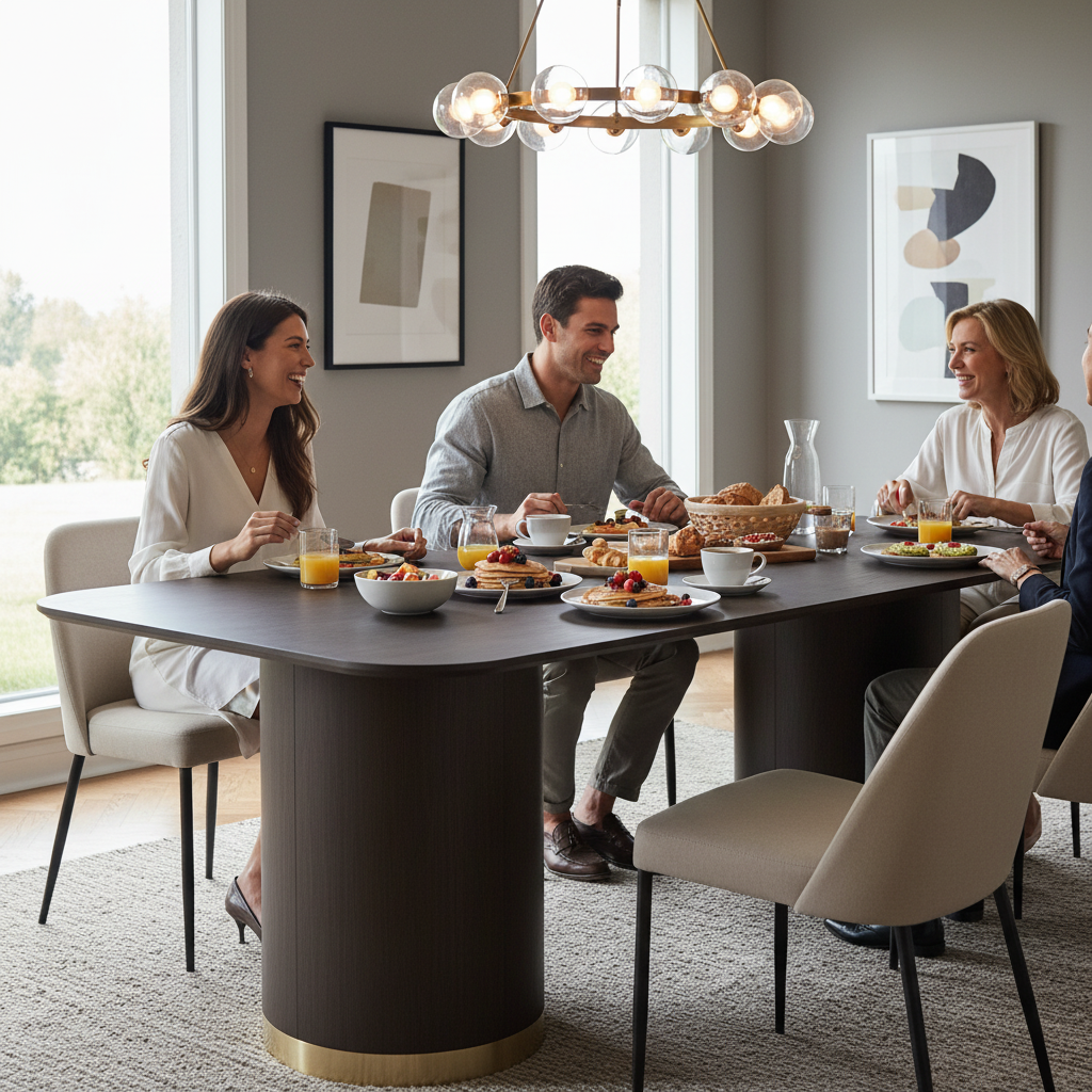 Nadine 200cm Dining Table - Smoked Oak