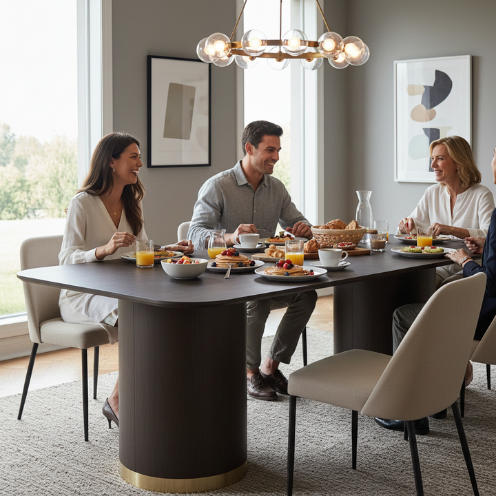 Nadine 200cm Dining Table - Smoked Oak