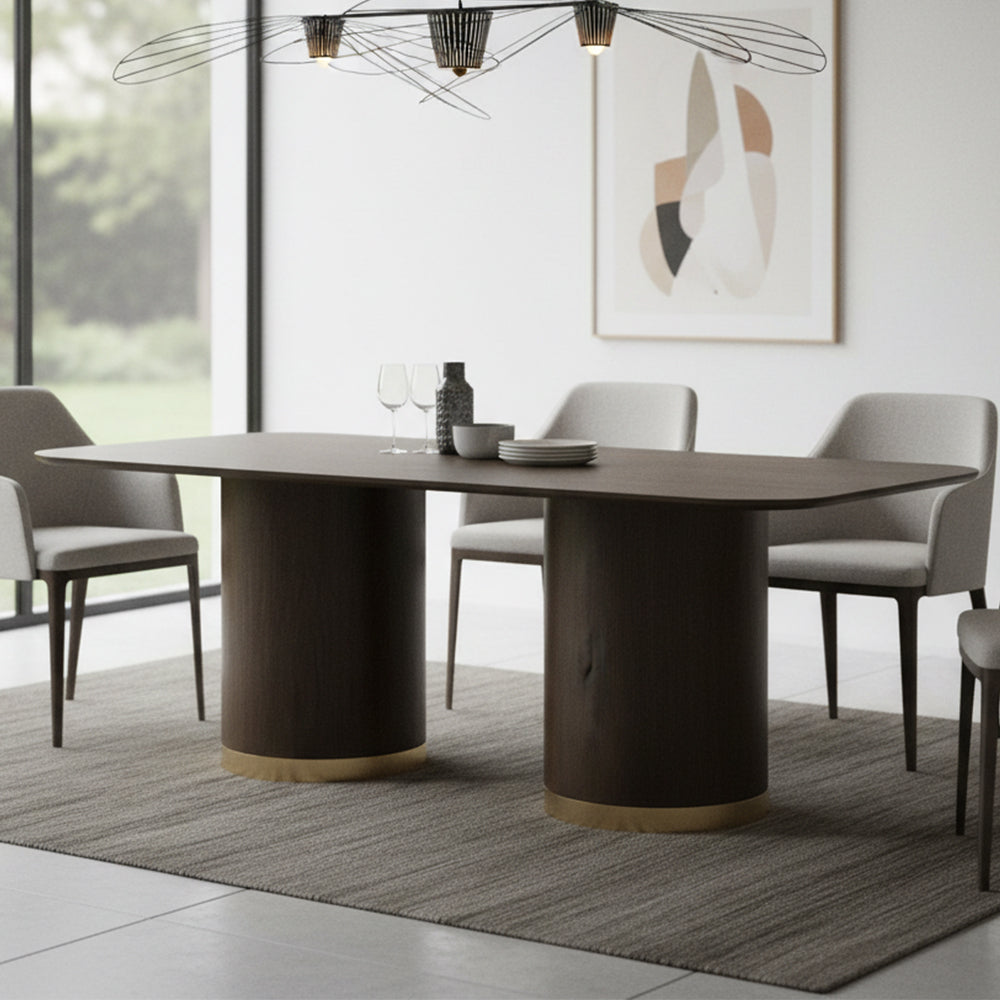 Nadine 200cm Dining Table - Smoked Oak
