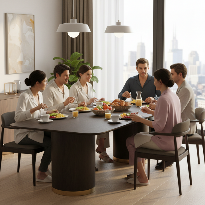 Nadine 240cm Dining Table - Smoked Oak