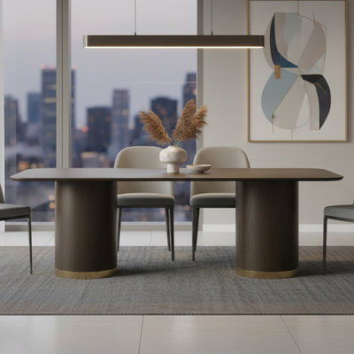 Nadine 240cm Dining Table - Smoked Oak