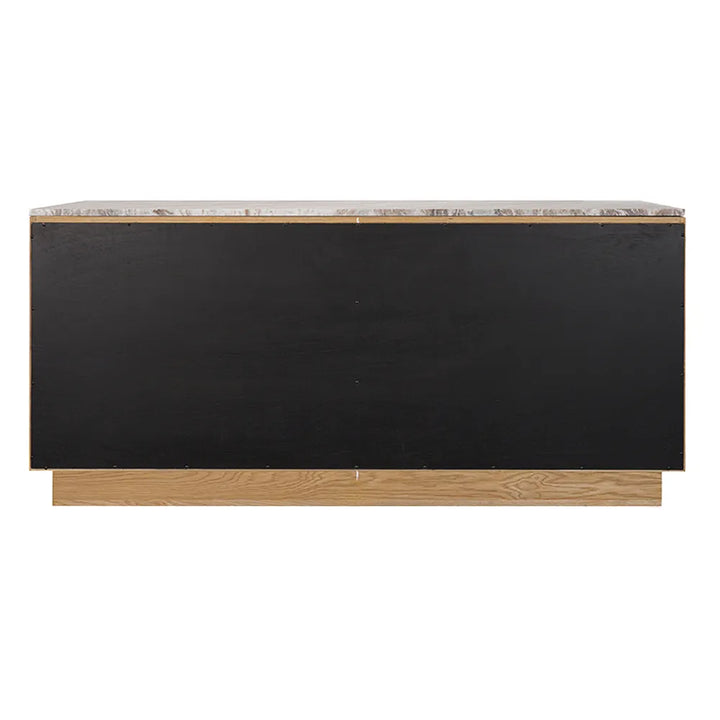 Nadine Designer Sideboard - Natural Oak + River Brown Marble