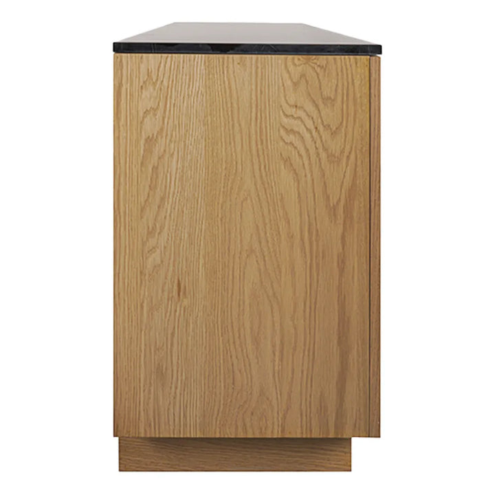 Nadine Designer Sideboard - Natural Oak + Black Marble