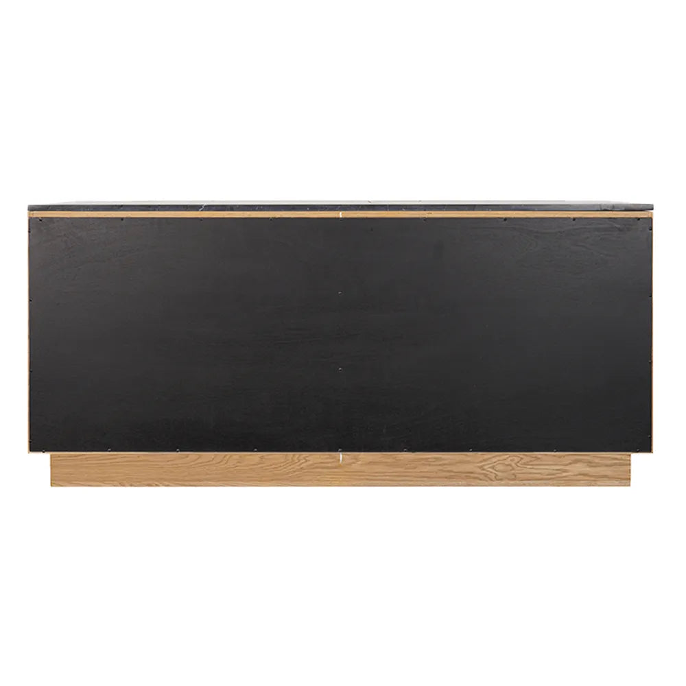 Nadine Designer Sideboard - Natural Oak + Black Marble