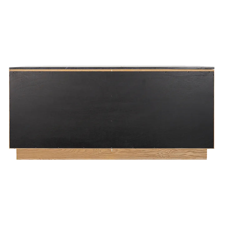 Nadine Designer Sideboard - Natural Oak + Black Marble