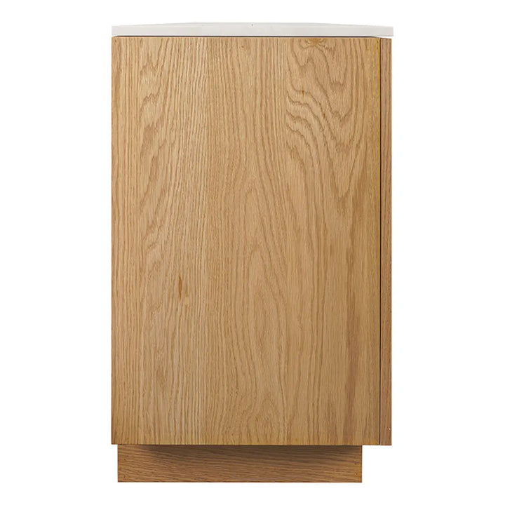 Nadine Designer Sideboard - Natural Oak + White Marble