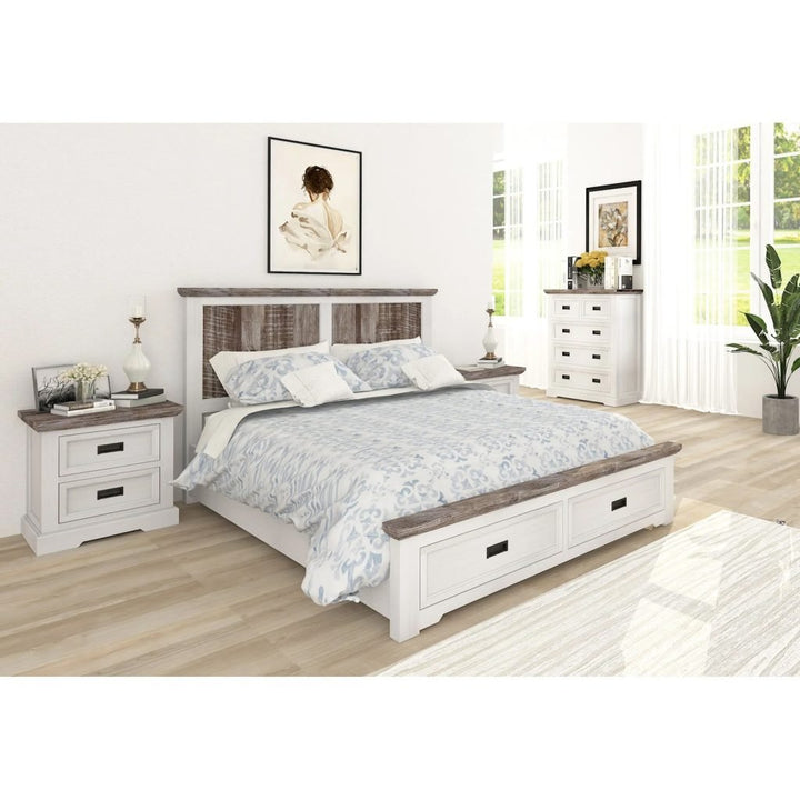 Providence Acacia Timber 4 Piece Bedroom Suite with Tallboy - Queen