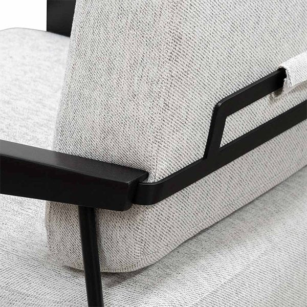 Nathan Fabric Lounge Chair - Silver Grey