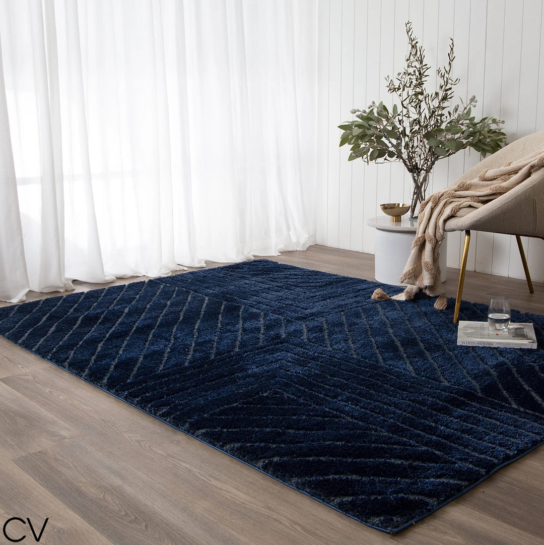 Navy Elara Shag Area Rug