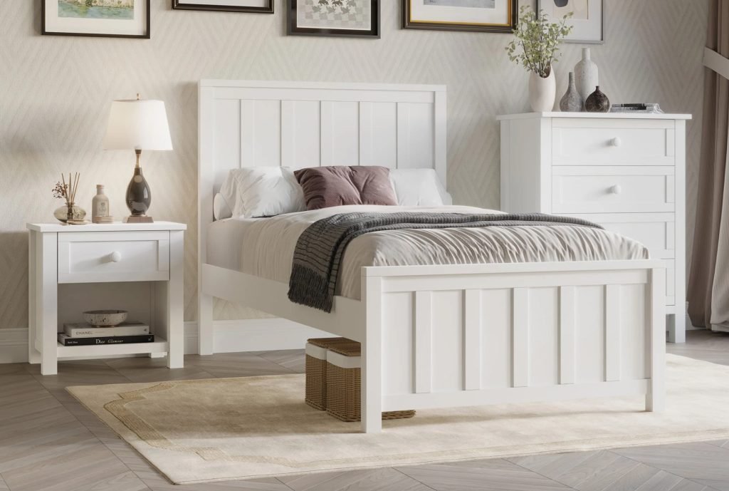 Neves King Single Bed - White