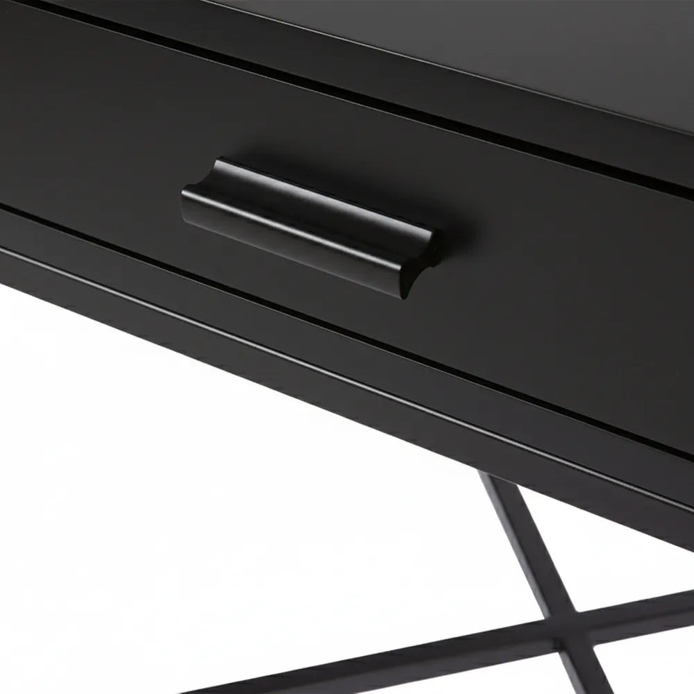 Nessa 1 Drawer Bedside Table - All Black