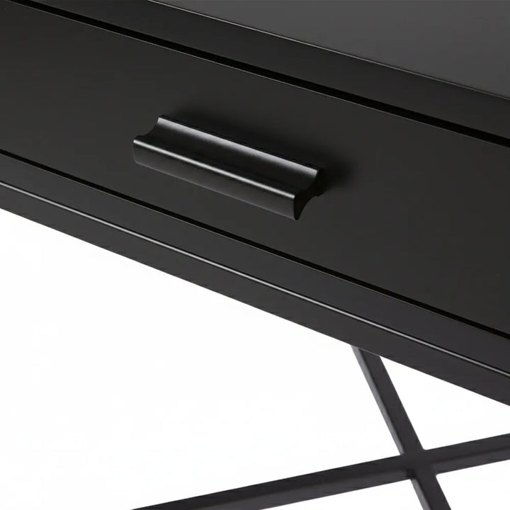 Nessa 1 Drawer Bedside Table - All Black