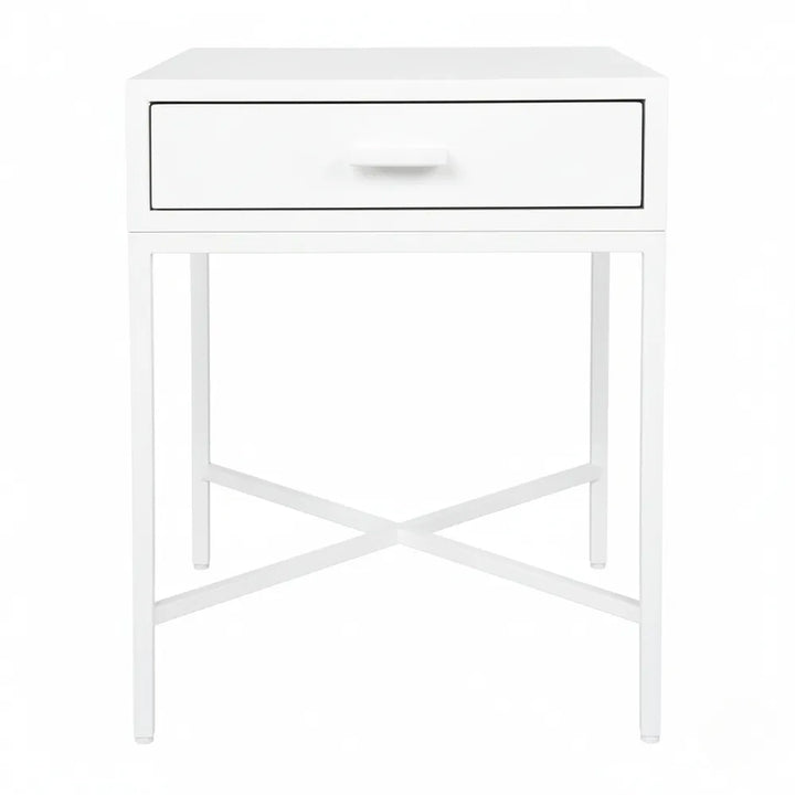 Nessa 1 Drawer Bedside Table - All White