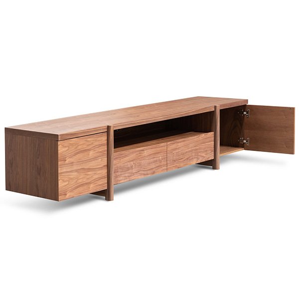 Sonnet Lowline 2.1m Wooden TV Entertainment Unit - Walnut