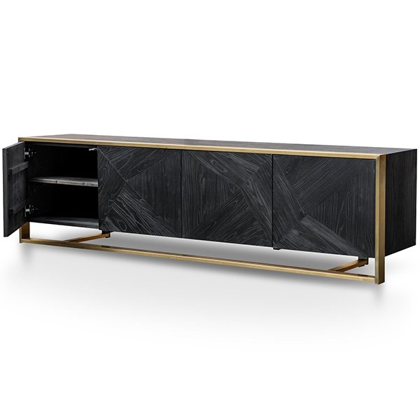 Nicole 2.2m Wooden TV Entertainment Unit - Black