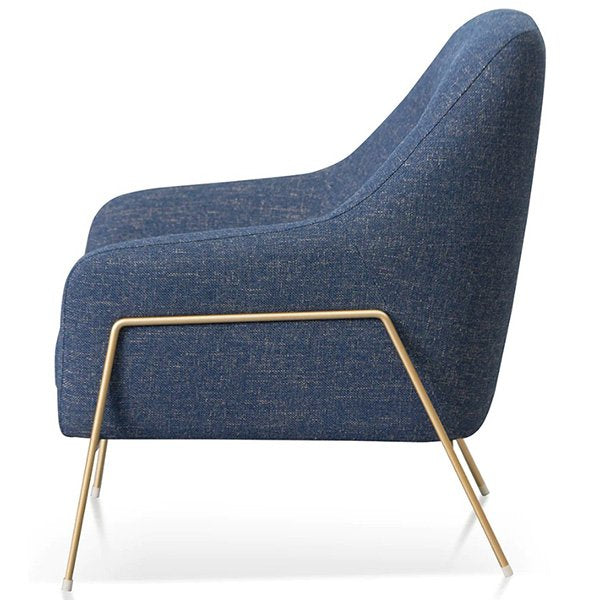 Noah Fabric Armchair - Dark Blue