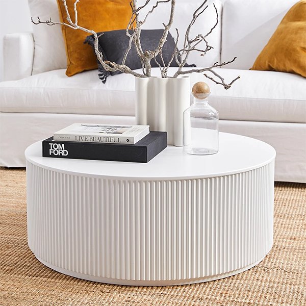 Nomad Round Coffee Table - White