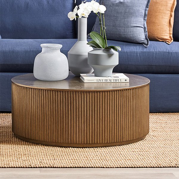 Nomad Round Coffee Table - Antique Gold