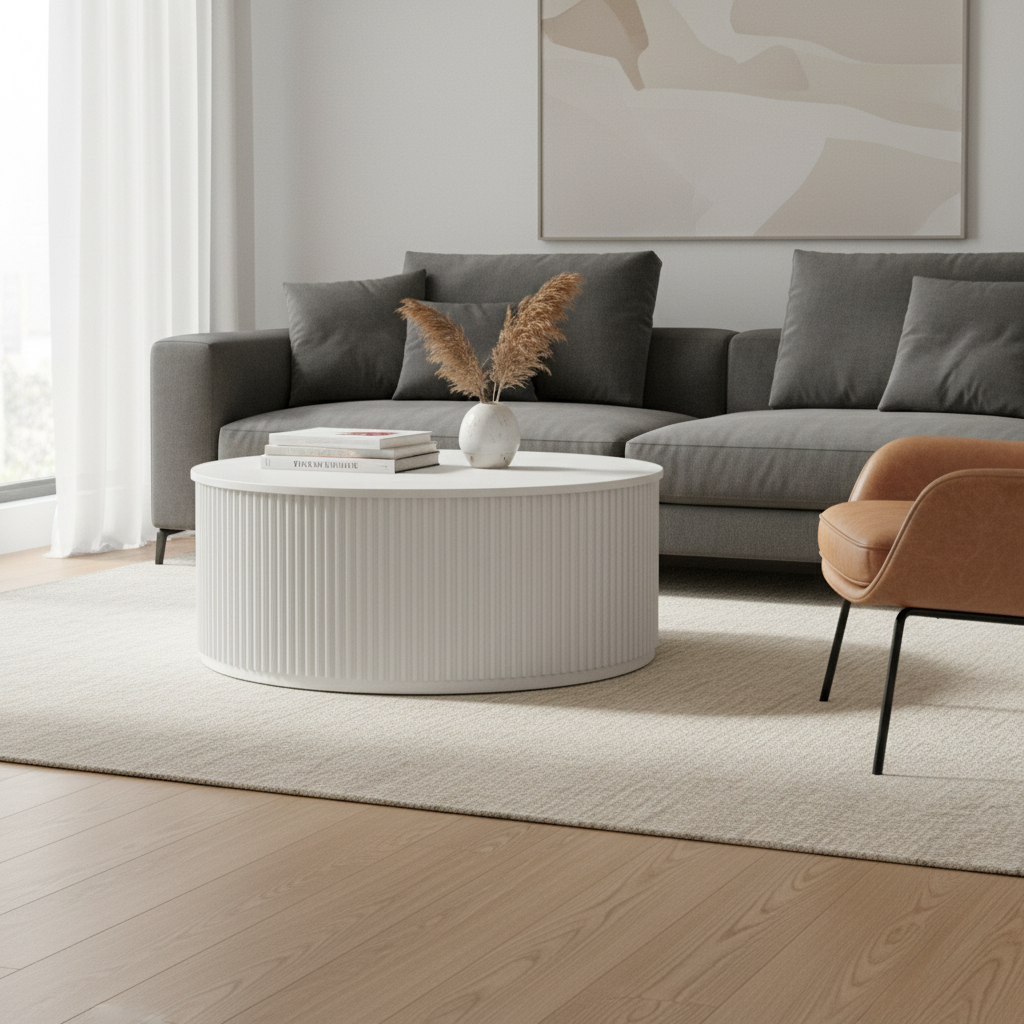 Nomad Round Coffee Table - White