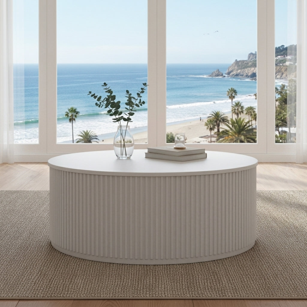 Nomad Round Coffee Table - White