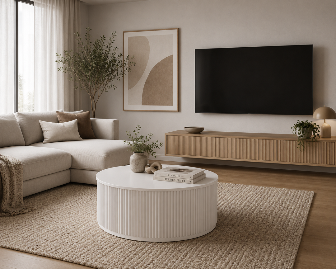 Nomad Round Coffee Table - White