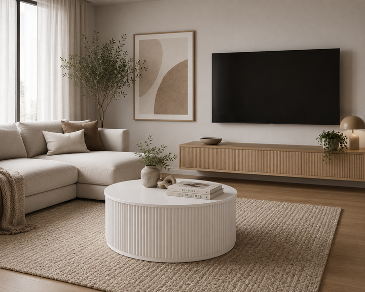 Nomad Round Coffee Table - White
