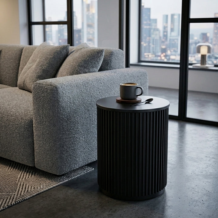 Nomad Round Side Table - Black