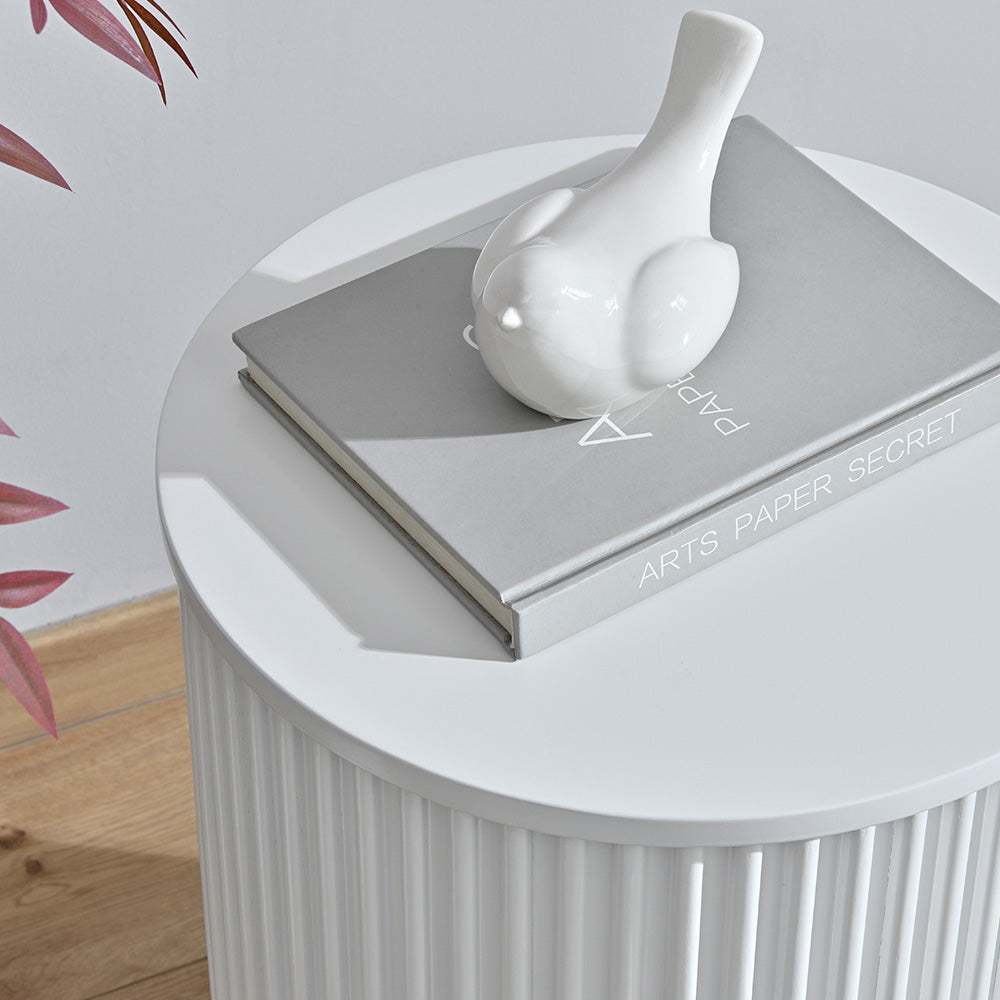 Nomad Round Side Table - White
