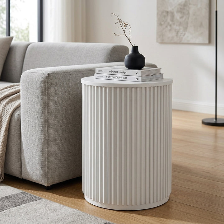 Nomad Round Side Table - White