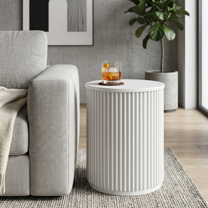 Nomad Round Side Table - White