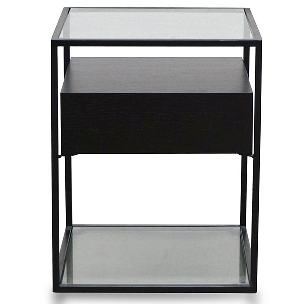 Norman Scandinavian Metal Frame Side Table - Full Black